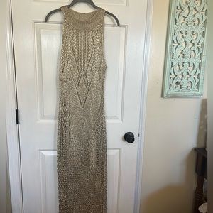 Venus netted gold dress xl shorter dress underneath
